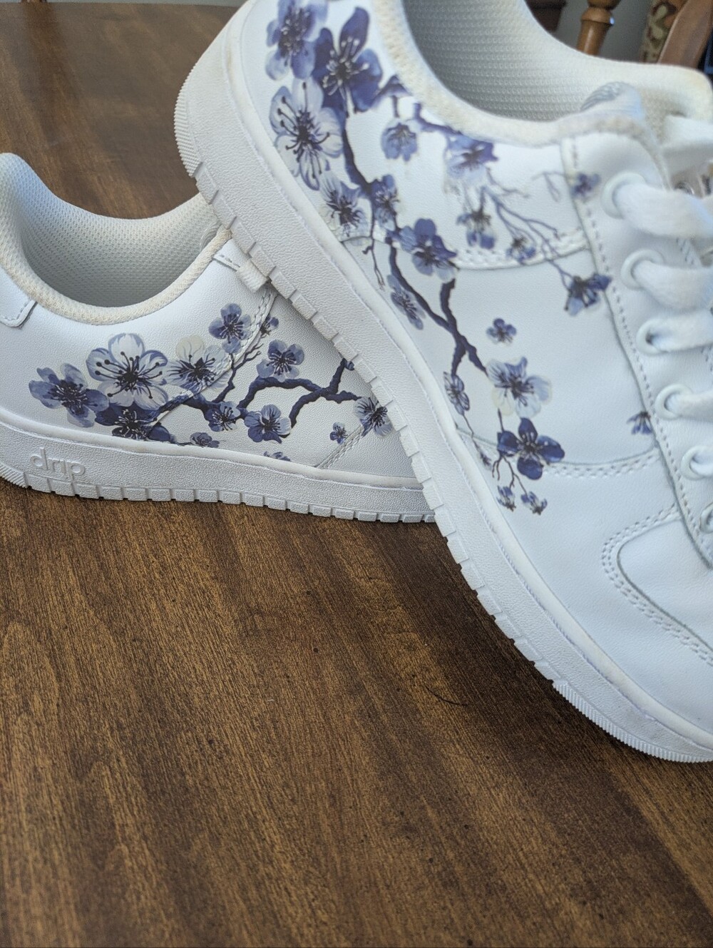 Drip Creationz Blue Cherry Blossom Custom Sneakers 6.5 OOAK